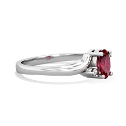 Lab Ruby Elegant Swirl 14K White Gold ring R2173