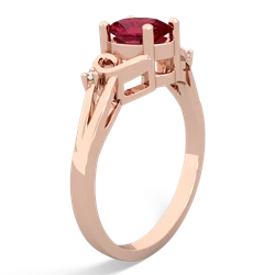 Lab Ruby Swirls 14K Rose Gold ring R2347