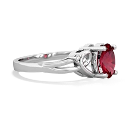 Lab Ruby Swirls 14K White Gold ring R2347