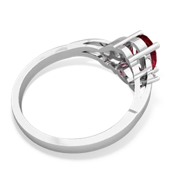 Lab Ruby Swirls 14K White Gold ring R2347