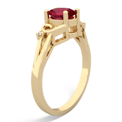 Lab Ruby Swirls 14K Yellow Gold ring R2347