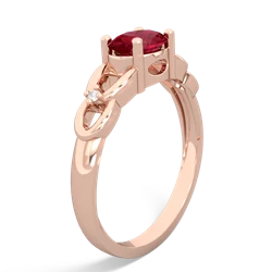 Lab Ruby Links 14K Rose Gold ring R4032