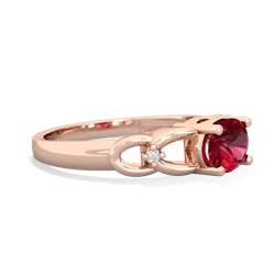 Lab Ruby Links 14K Rose Gold ring R4032