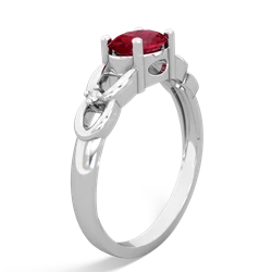 Lab Ruby Links 14K White Gold ring R4032