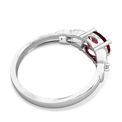 Lab Ruby Links 14K White Gold ring R4032