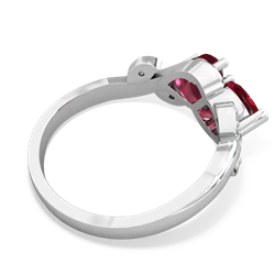 Lab Ruby Floral Elegance 14K White Gold ring R5790