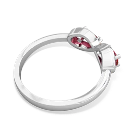 Lab Ruby Infinity 14K White Gold ring R5050