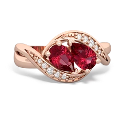 Lab Ruby Summer Winds 14K Rose Gold ring R5342