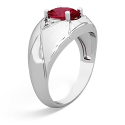 Lab Ruby Men's Crossroads 14K White Gold ring R0361