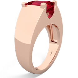 Lab Ruby Men's 14K Rose Gold ring R1836