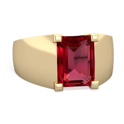 Lab Ruby Men's 14K Yellow Gold ring R1836