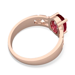 Lab Ruby Art Deco Filigree 14K Rose Gold ring R2322