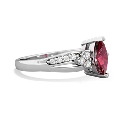 Lab Ruby Royal Marquise 14K White Gold ring R2343