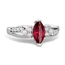 Lab Ruby Royal Marquise 14K White Gold ring R2343