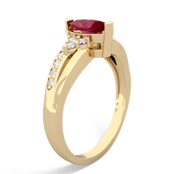 Lab Ruby Royal Marquise 14K Yellow Gold ring R2343