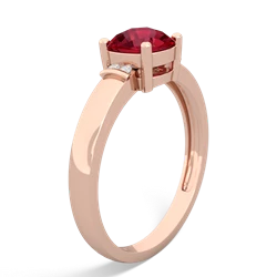 Lab Ruby Simply Elegant Cushion 14K Rose Gold ring R2489