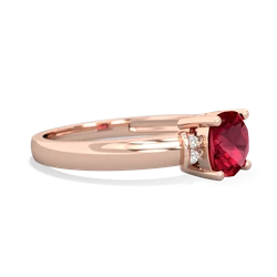 Lab Ruby Simply Elegant Cushion 14K Rose Gold ring R2489