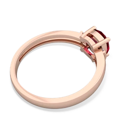 Lab Ruby Simply Elegant Cushion 14K Rose Gold ring R2489