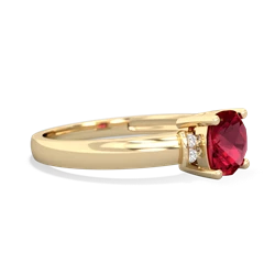 Lab Ruby Simply Elegant Cushion 14K Yellow Gold ring R2489