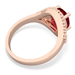 Lab Ruby Antique Style Cocktail 14K Rose Gold ring R2564