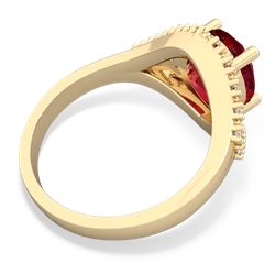 Lab Ruby Antique Style Cocktail 14K Yellow Gold ring R2564