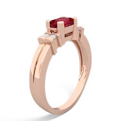 Lab Ruby Art Deco East-West 14K Rose Gold ring R2590