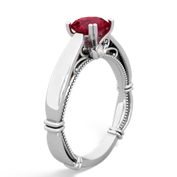 Lab Ruby Renaissance 14K White Gold ring R27806RD