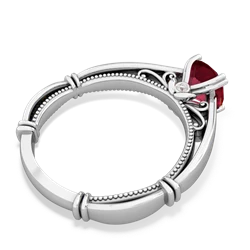 Lab Ruby Renaissance 14K White Gold ring R27806RD