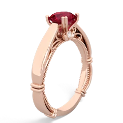 Lab Ruby Renaissance 14K Rose Gold ring R27806RD