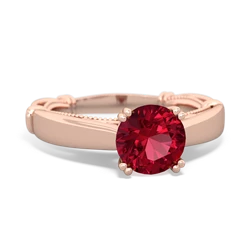 Lab Ruby Renaissance 14K Rose Gold ring R27806RD