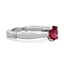 Lab Ruby Renaissance 14K White Gold ring R27806RD