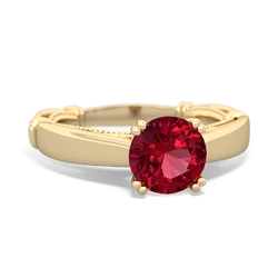 Lab Ruby Renaissance 14K Yellow Gold ring R27806RD