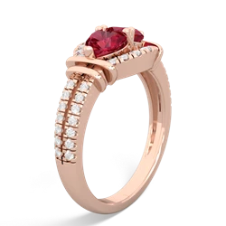 Lab Ruby Art-Deco Keepsake 14K Rose Gold ring R5630