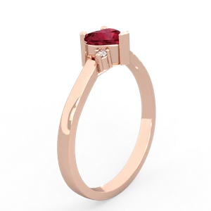 Lab Ruby Delicate Heart 14K Rose Gold ring R0203