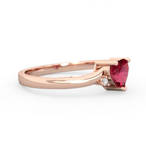 Lab Ruby Delicate Heart 14K Rose Gold ring R0203
