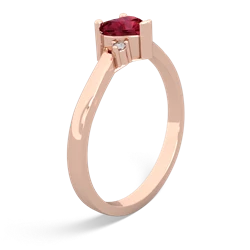 Lab Ruby Delicate Heart 14K Rose Gold ring R0203