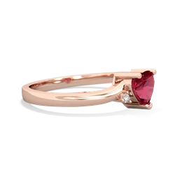 Lab Ruby Delicate Heart 14K Rose Gold ring R0203