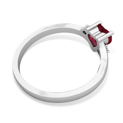 Lab Ruby Delicate Heart 14K White Gold ring R0203