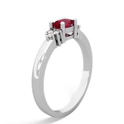 Lab Ruby Simply Elegant East-West 14K White Gold ring R2480