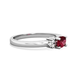 Lab Ruby Simply Elegant East-West 14K White Gold ring R2480