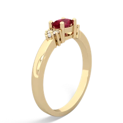 Lab Ruby Simply Elegant East-West 14K Yellow Gold ring R2480