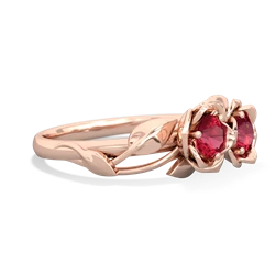 Lab Ruby Rose Garden 14K Rose Gold ring R5510