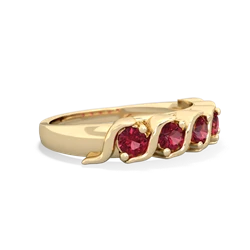 Lab Ruby Anniversary Band 14K Yellow Gold ring R2089