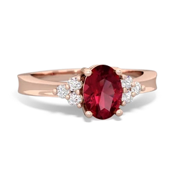 Lab Ruby Simply Elegant 14K Rose Gold ring R2113