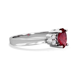 Lab Ruby Simply Elegant 14K White Gold ring R2113