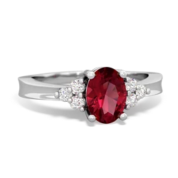 Lab Ruby Simply Elegant 14K White Gold ring R2113