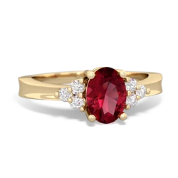 Lab Ruby Simply Elegant 14K Yellow Gold ring R2113