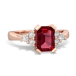 Lab Ruby Timeless Classic 14K Rose Gold ring R2591