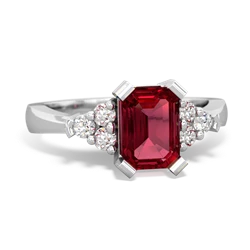 Lab Ruby Timeless Classic 14K White Gold ring R2591