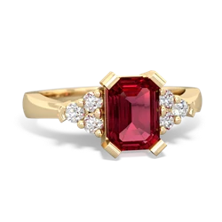 Lab Ruby Timeless Classic 14K Yellow Gold ring R2591